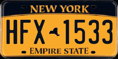 NY license plate HFX1533