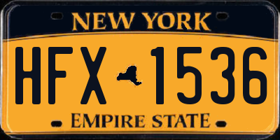 NY license plate HFX1536