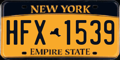 NY license plate HFX1539