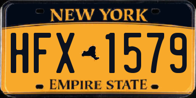NY license plate HFX1579