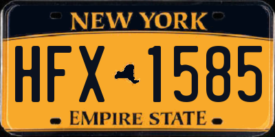 NY license plate HFX1585