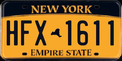 NY license plate HFX1611