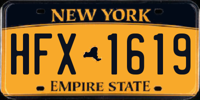 NY license plate HFX1619