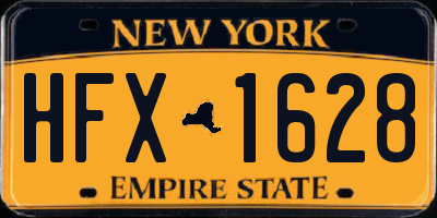 NY license plate HFX1628