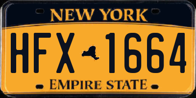NY license plate HFX1664