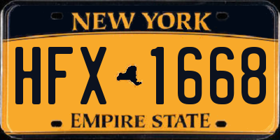 NY license plate HFX1668