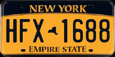 NY license plate HFX1688