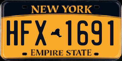 NY license plate HFX1691