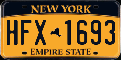 NY license plate HFX1693