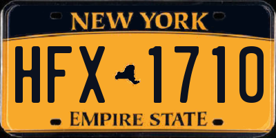 NY license plate HFX1710