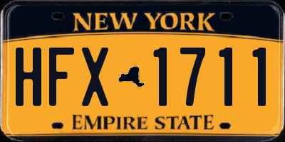 NY license plate HFX1711