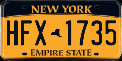 NY license plate HFX1735