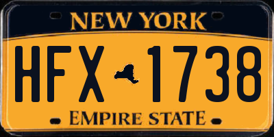 NY license plate HFX1738