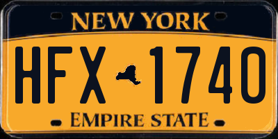 NY license plate HFX1740