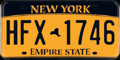 NY license plate HFX1746