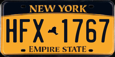 NY license plate HFX1767