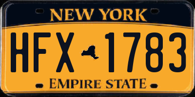 NY license plate HFX1783