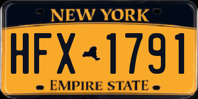 NY license plate HFX1791