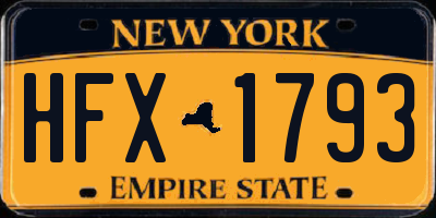 NY license plate HFX1793
