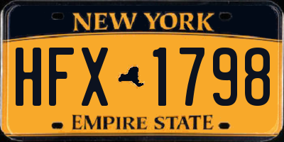NY license plate HFX1798