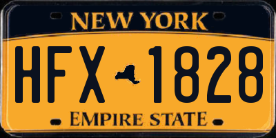 NY license plate HFX1828