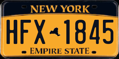 NY license plate HFX1845