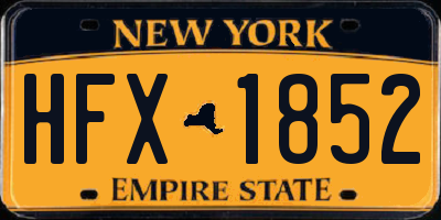 NY license plate HFX1852