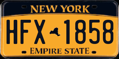 NY license plate HFX1858