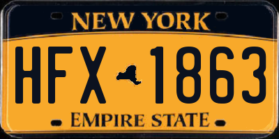 NY license plate HFX1863