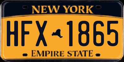 NY license plate HFX1865