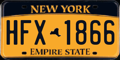 NY license plate HFX1866