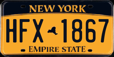 NY license plate HFX1867