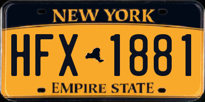 NY license plate HFX1881