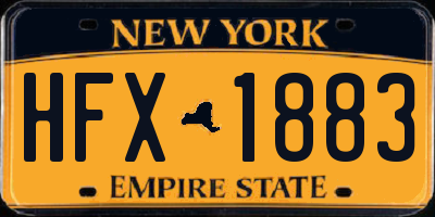 NY license plate HFX1883