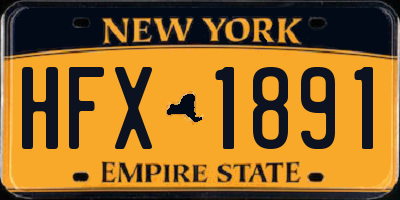 NY license plate HFX1891
