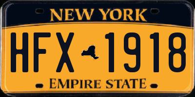 NY license plate HFX1918