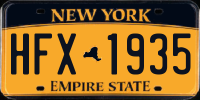 NY license plate HFX1935
