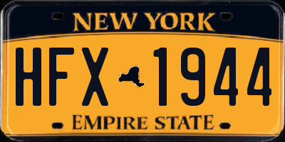 NY license plate HFX1944
