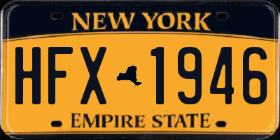 NY license plate HFX1946