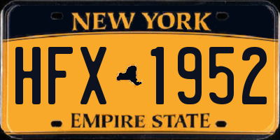 NY license plate HFX1952