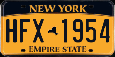NY license plate HFX1954