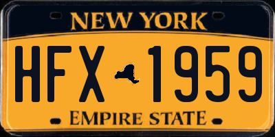 NY license plate HFX1959