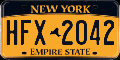 NY license plate HFX2042
