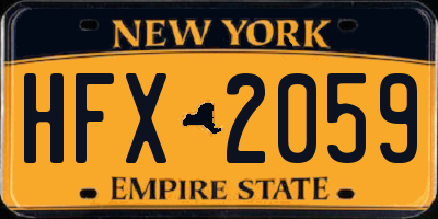NY license plate HFX2059