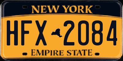 NY license plate HFX2084