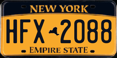 NY license plate HFX2088