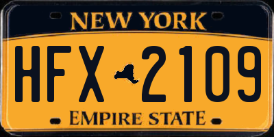 NY license plate HFX2109