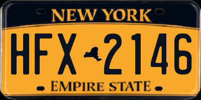 NY license plate HFX2146