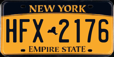 NY license plate HFX2176