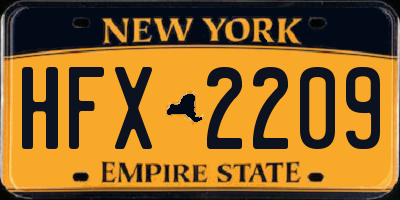 NY license plate HFX2209